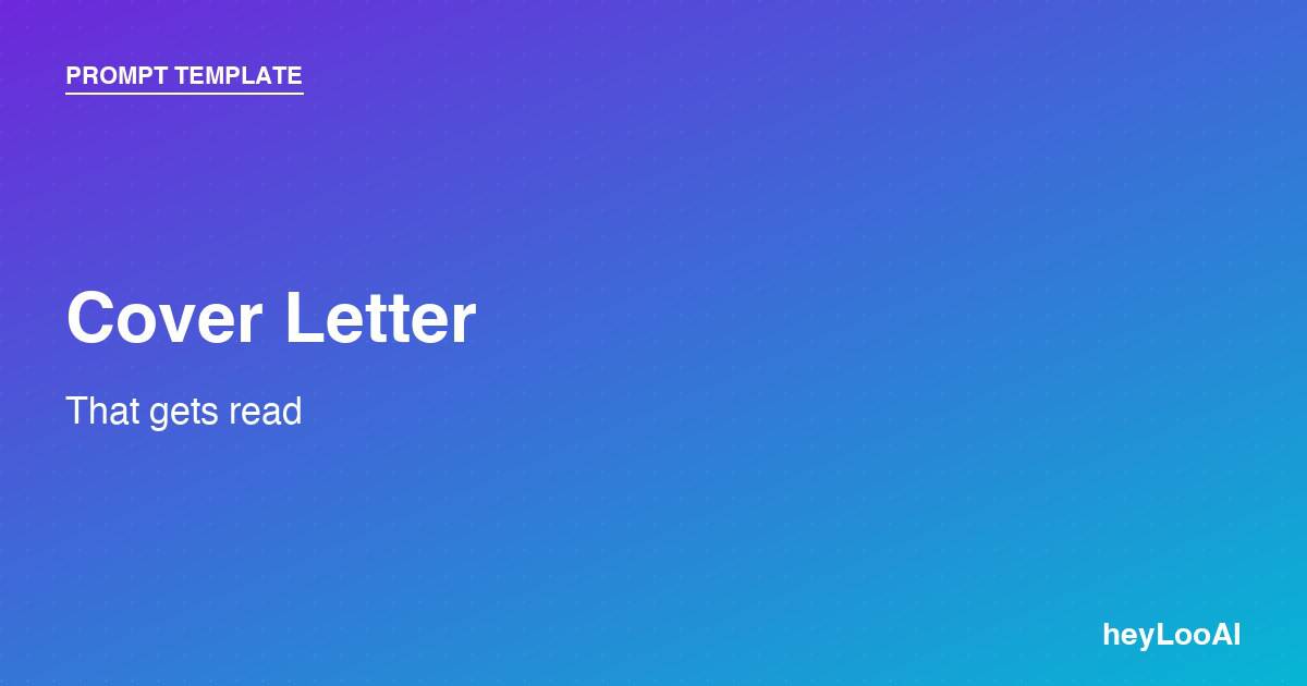 Cover Letter prompt